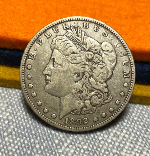 (#100591).  Morgan Silver Dollar: 1892 O.   VF+     Better date!