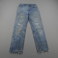 Vintage Levis Jeans Womens 13 Blue Denim 501 Button Fly Distressed Thrashed 80s