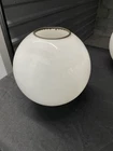 New ListingGWTW 9” Milk Glass White Round Ball Globe Lamp Shade 4” Fitter Gloss Finish Ring