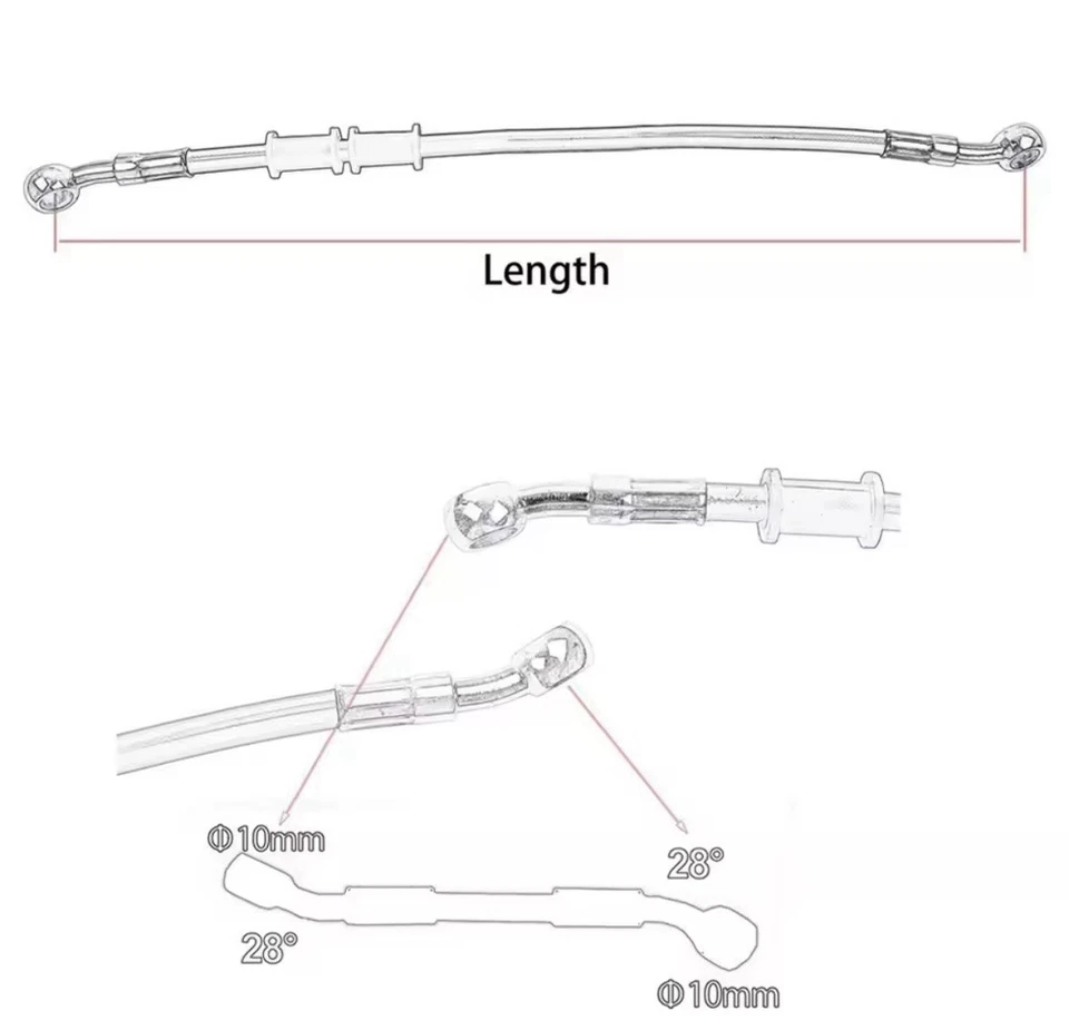 Tubo In Treccia Aeronautico Freno Moto Scooter Racing Da 40cm A 220cm Universale - Image 2 of 4