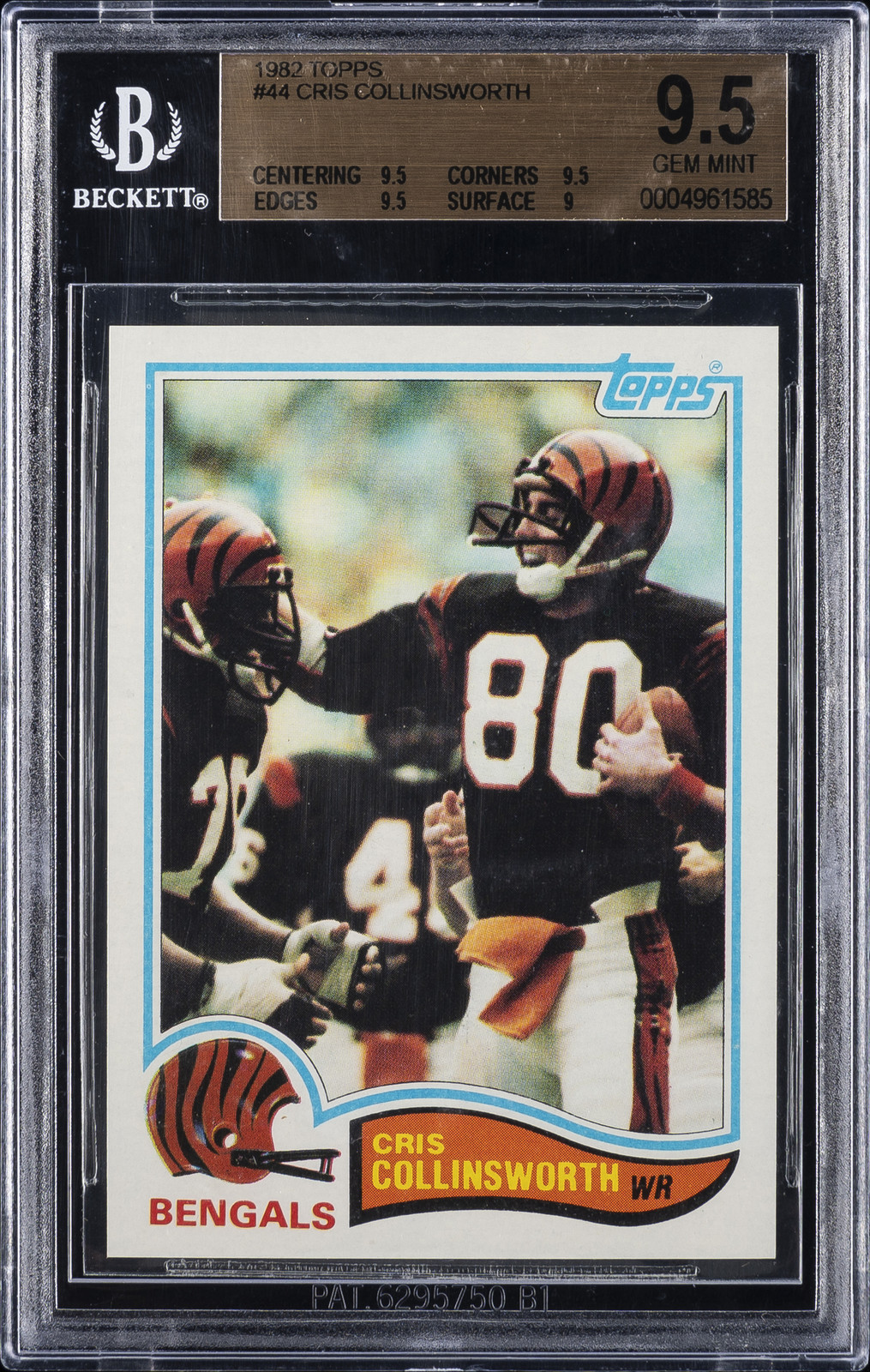 1982 TOPPS #44 CRIS COLLINSWORTH ROOKIE RC BGS 9.5