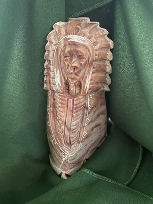 Navajo Skulptur schöner polierter Alabaster Indianer Anasazi - 7,5'' hoch