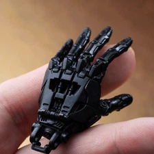 Blackened Mechanical Hand Pendant, Movable Metal Fingers, Cyberpunk Jewelry