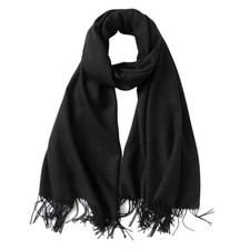 Pashmina Shawls and Wraps for Evening Dress Winter Scarf for Women Solid Black