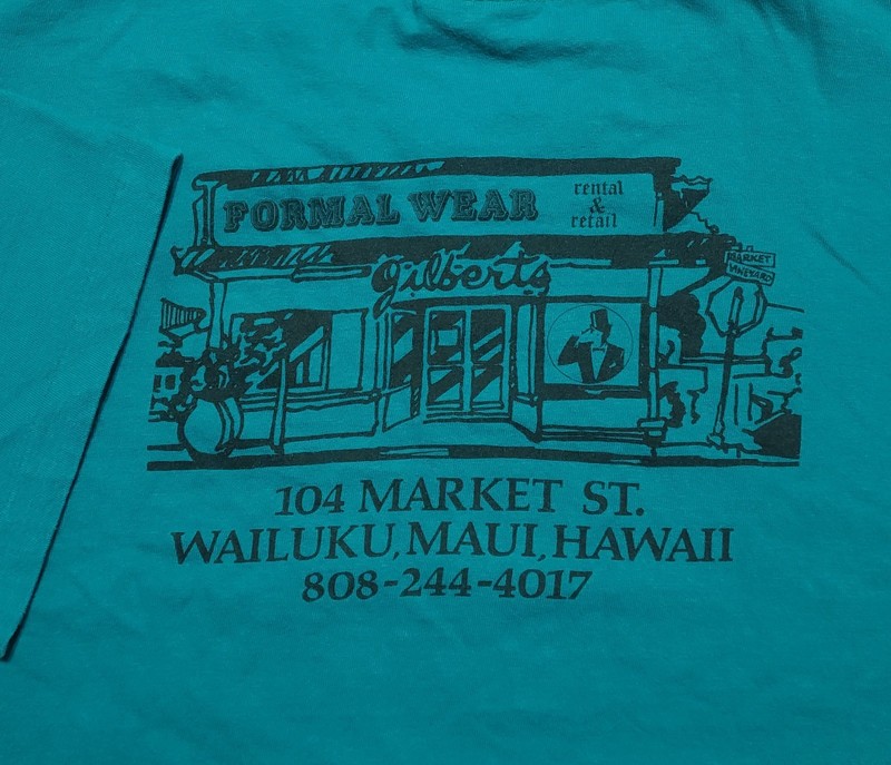 Vintage 1990s Gilbert's Formal Wear Maui Hawaii Made in USA XL Shirt