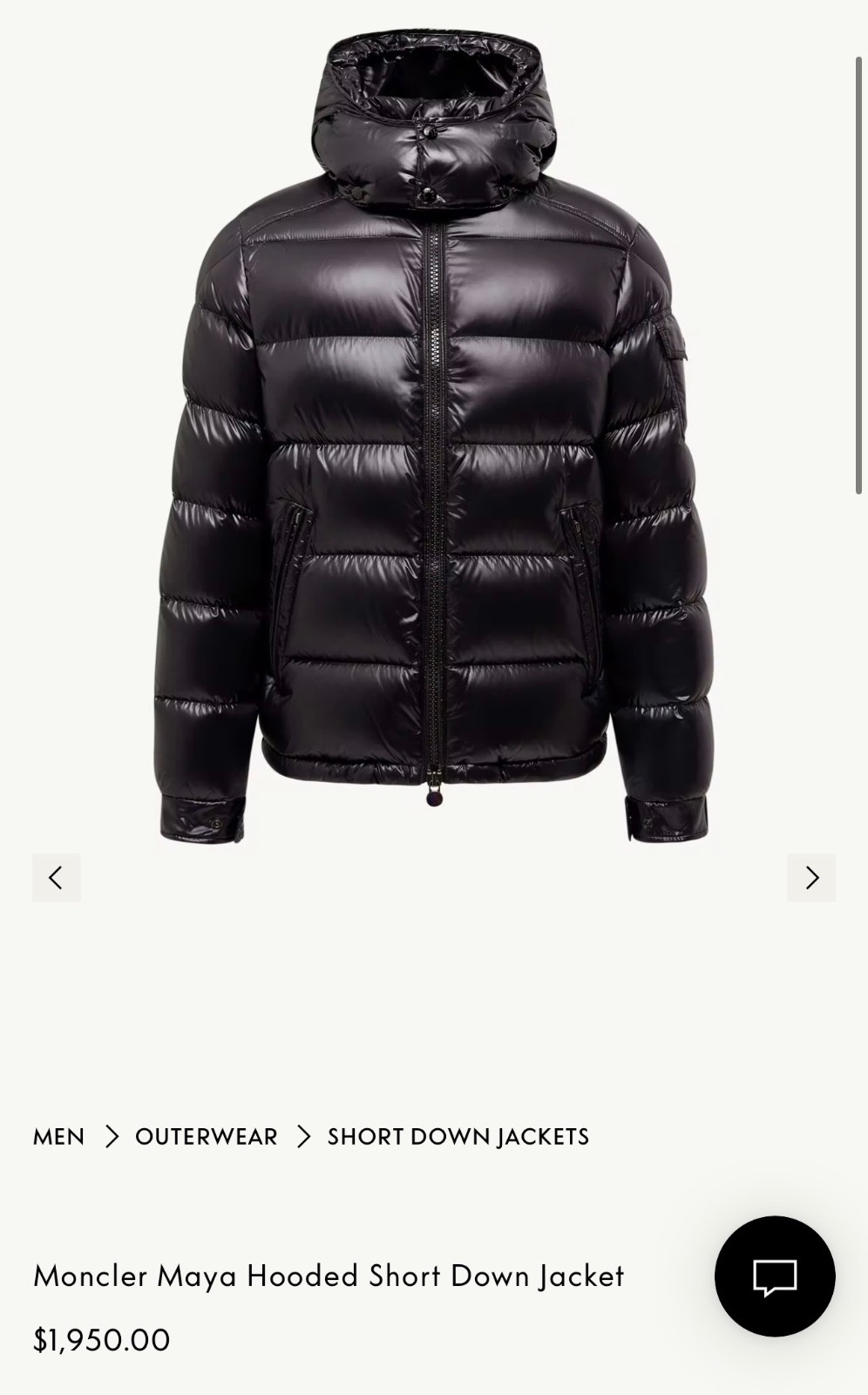 Moncler Maya Short Down Jacket Black Size 1 (US Size S)