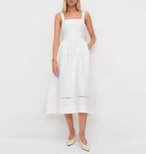 Women Reformation Square Neck Lace Tank Midi Dress