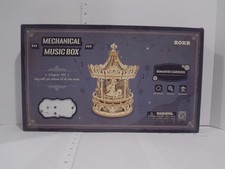Mechanical Music Box Romantic Carousel 3D Wooden Puzzle Kit   Open Box