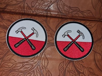 2x New Pink Floyd The Wall Hammers 3D Woven Iron/Sew on Round Patch, Pack of 2