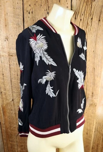 Anthropologie Elevenes Floral Embroidered Jacket Size Small