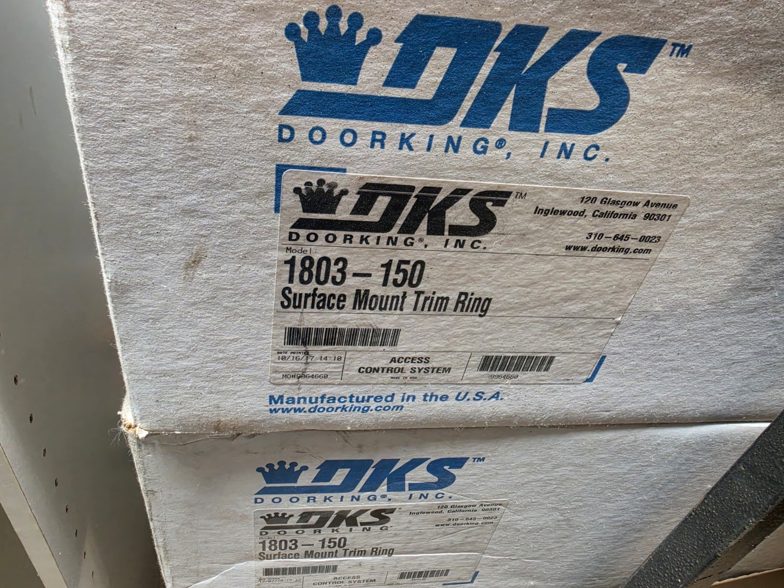 DKS Doorking Flush Mount Stainless 1803-150 New NOS for 80 series system