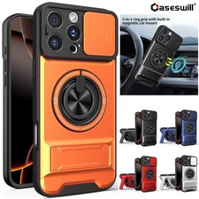 For iPhone Air 17 16 15 14 13 12 11 Pro Max Case Shockproof Magnetic Stand Cover