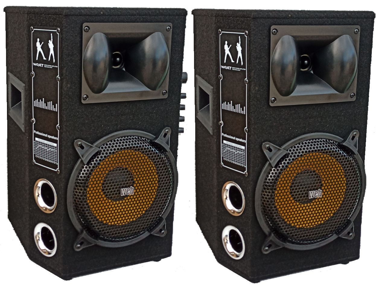 COPPIA CASSE AMPLIFICATE BLUETOOTH 600W WOOFER 21 CM (2 X 8") MOQUETTATE