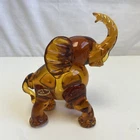 VTG Arte Murano ICET Amber Art Glass Elephant