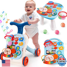 AuntyFey Baby Walker, 3 in 1 Push Walker for Baby Girls Boys, Baby Walking Toy f