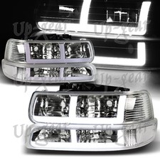 For 1999-2002 Chevy Silverado 1500 2500 G2 Drl Led Chrome Headlight Bumper 4pcs For 1999-2002 Chevy Silverado 1500 2500 G2 Drl Led Chrome Headlight Bumper 4pcs