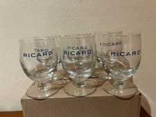 RICARD 6 VERRES BALLON VINTAGE ECRITURE BLEUE -PAS DE TRAIT DOSE