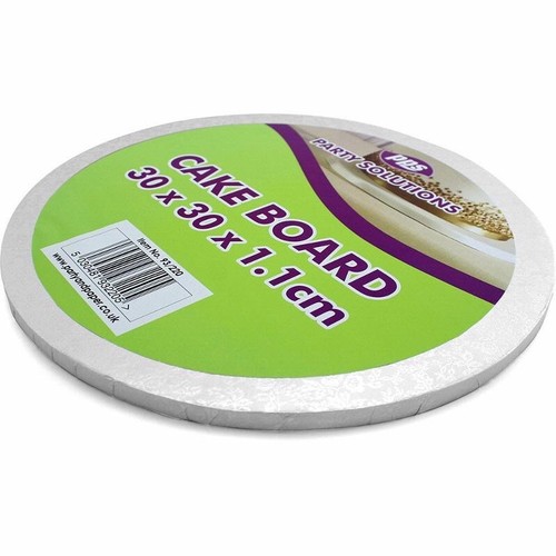 Tablero redondo para pasteles 30 cms x 6 portador de decoración tablero de tambor para pasteles fuerte - plateado - Imagen 2 de 8