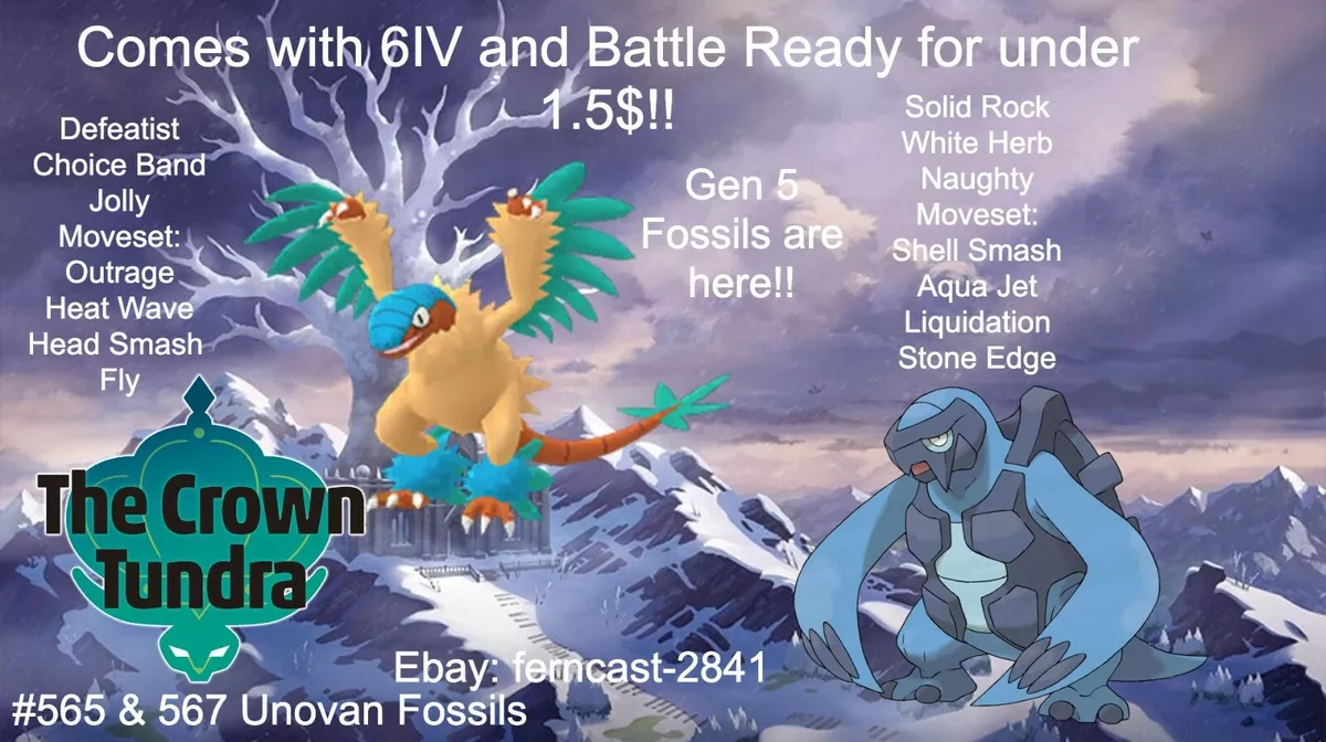 Pokemon Sword and Shield Choose a Shiny Fossil 6IV Battle Ready Fast  Delivery