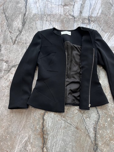 Giacca blazer vintage Thierry Mugler corsetto nero archivio donna taglia 42 - Foto 7 di 14