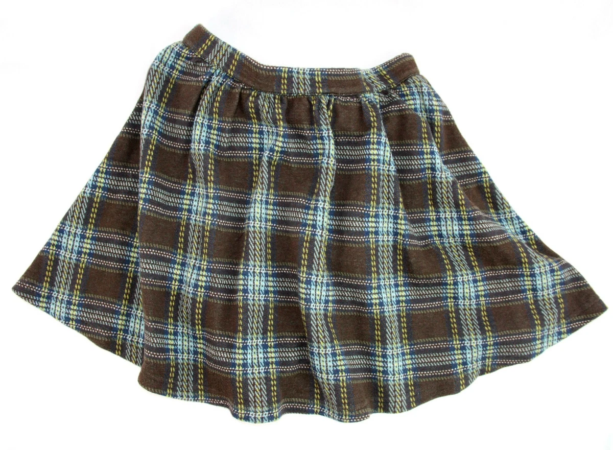 Lands End Plaid Tartan Mini Skirt w Attached Shorts Elastic Waist - GIRLS  Sz 8