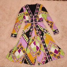 Vintage 60s 70's Mod Op Art Vivara Print Palazzo Jumpsuit S