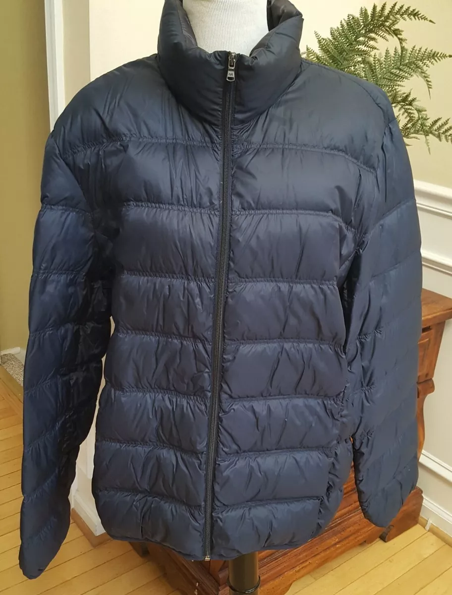 Mens light cheap blue puffer jacket