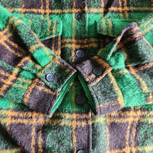 Good American Plaid Oversized Shacket Green Womens Jacket Plus Size 7-8 (26-28) - Picture 16 of 19