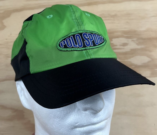 Polo Sport Hat Ralph Lauren Vintage 90s Spellout Nylon Adjustable Strapback Mens