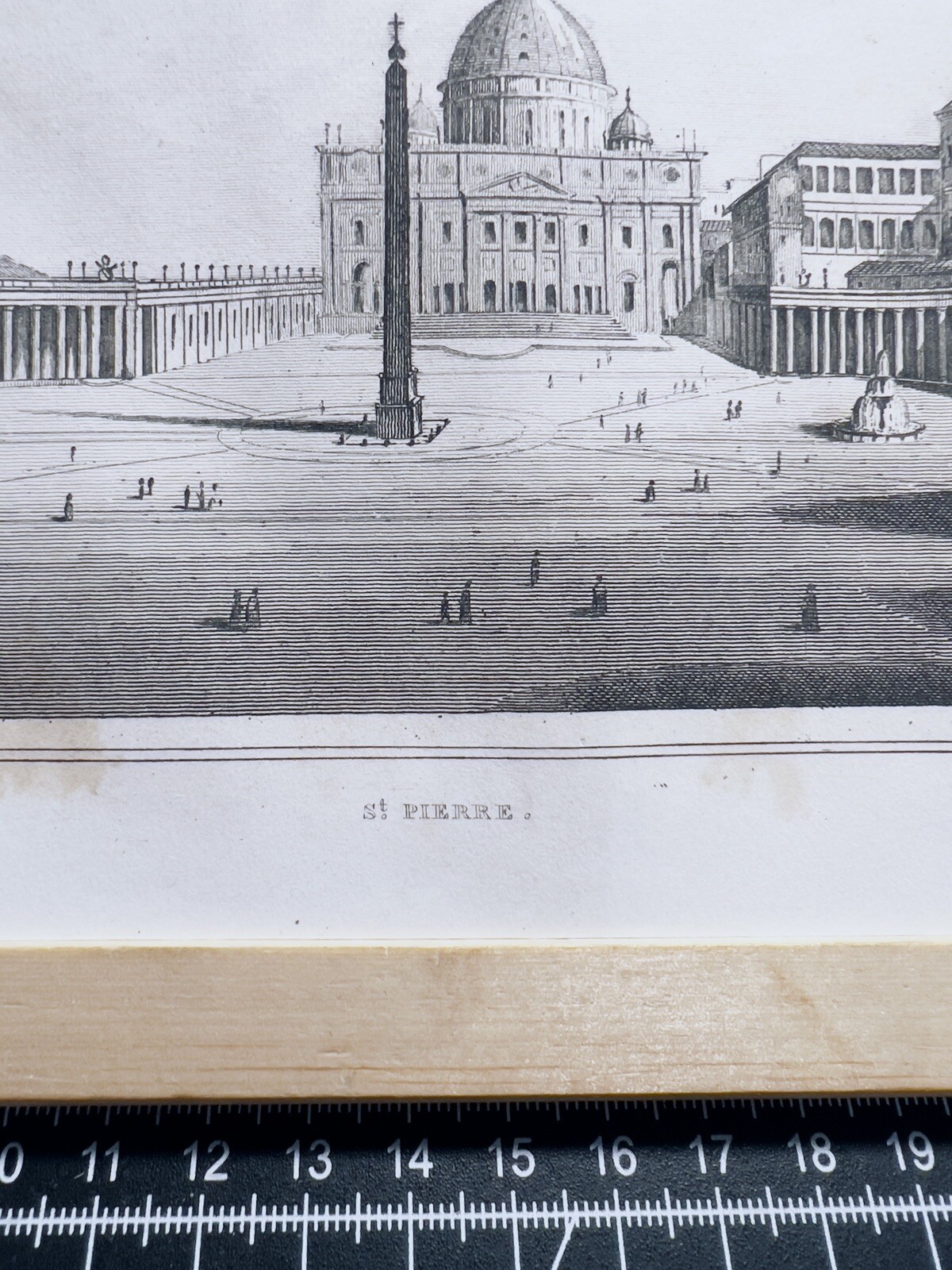 Antique Steel Engraving 1850 Italy Rome St Pietro Art Print Poster Pictures