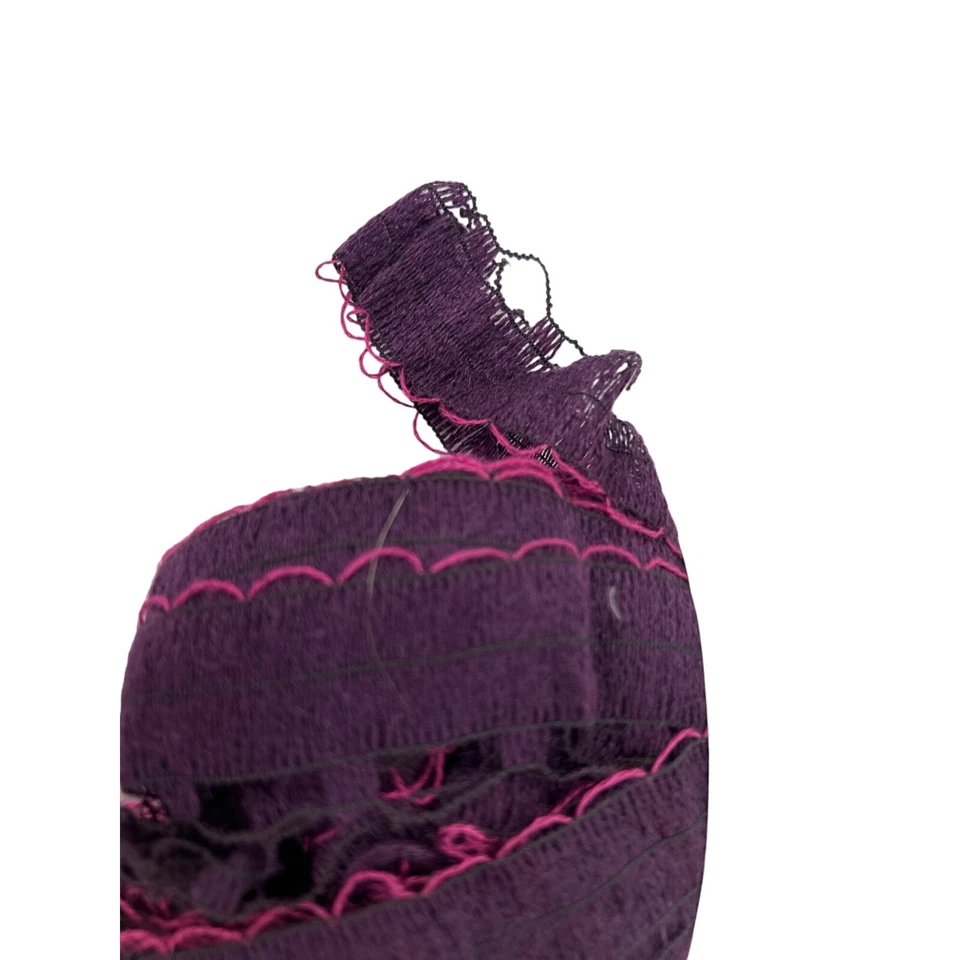 Katia Rhonda Ribbon Yarn #206 Purple with Pink Trim Spain 3.5 oz AT745 Lot of 2 - Image 2 of 4