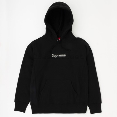 Supreme SS19 Chest Stripe Logo Hooded Sweatshirt camp box hat logo cap Red