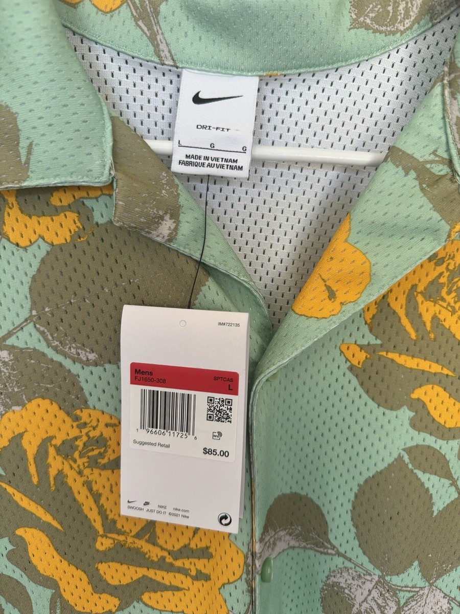 Nike Sportswear City Of Roses Floral Mesh Button Shirt Nike Sportswear City Of Roses Floral Mesh Button Shirt
