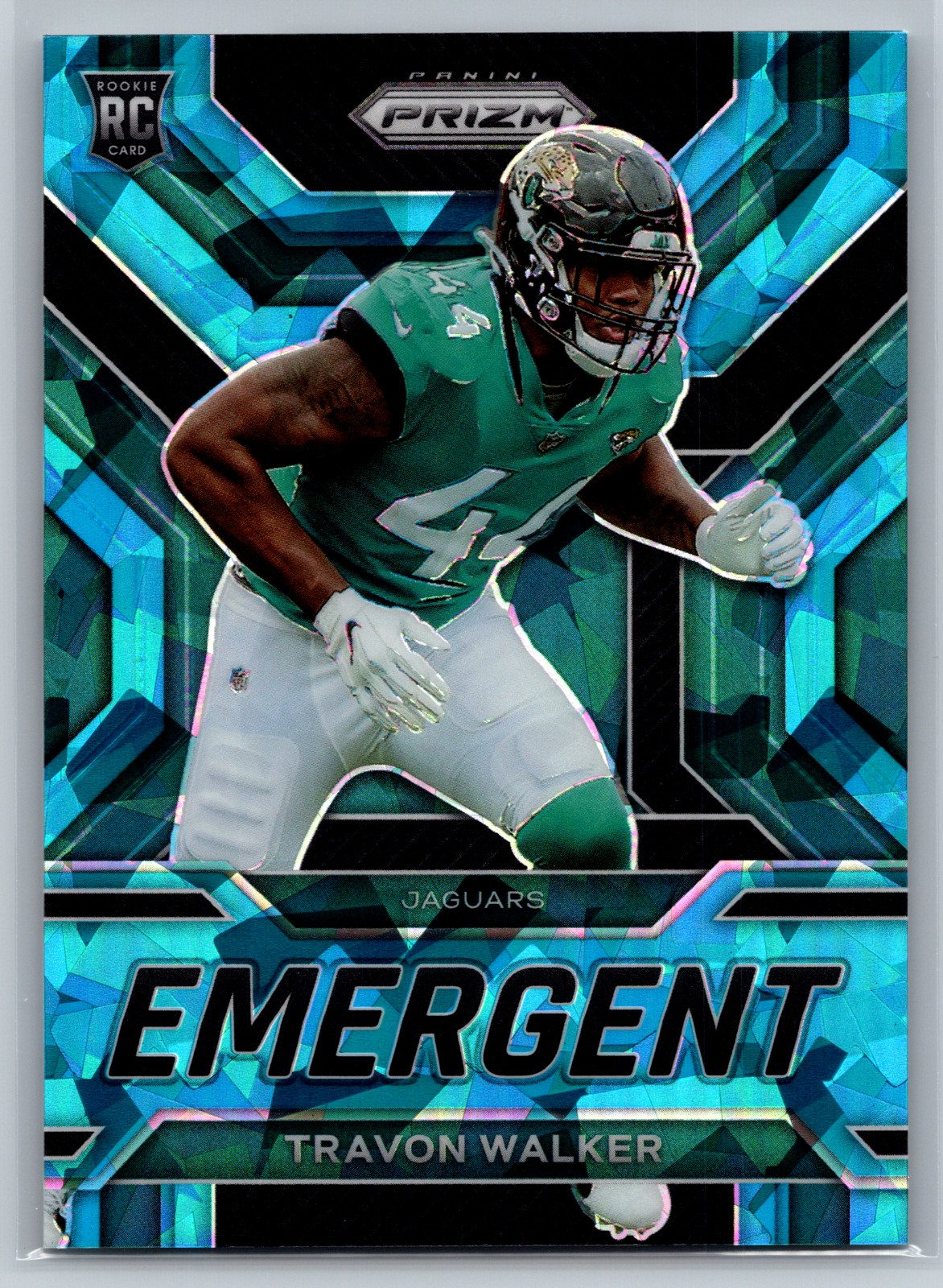 Travon Walker 2022 Panini Prizm Emergent Blue Ice Rookie /99 E-19 Jaguars