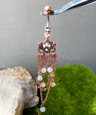 Crystal Beaded Vintage Antique Chandelier Belly Button Navel Ring Crystal Beaded Vintage Antique Chandelier Belly Button Navel Ring