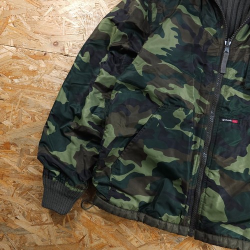 Schott Nyc Double Sided Reversible Jacket Camo Military Outdoor Men Wool Nylon S - Picture 12 of 14