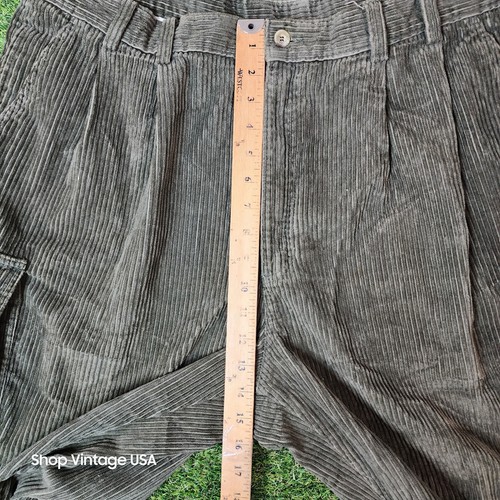 Timberland Pants Mens 40 Green Corduroy Cargo Pleated Straight Leg High Rise - Picture 6 of 17