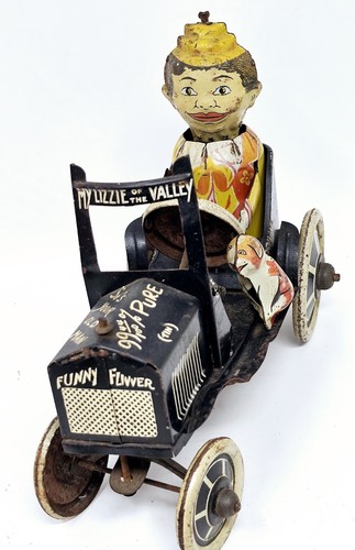 20er Jahre Marx Auto Lizzie of the Valley XO-7-11 selten "4 Räder ohne Bremsen" zum Aufziehen - Bild 3 von 15