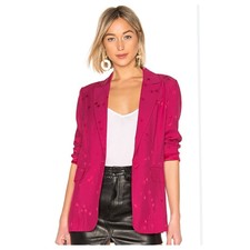 New $575 Equipment Hot Pink Hampton Star Print Blazer Jacket Size 4