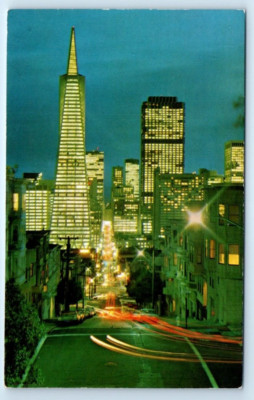 San Francisco - Night View Financial District - CALIFORNIA Postcard