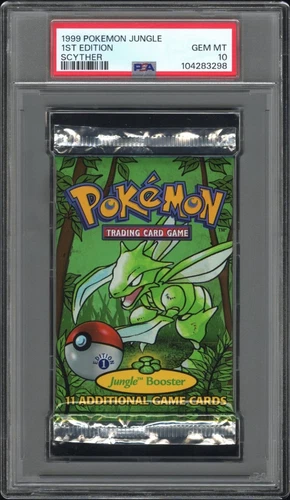 Graded PSA 10  WOTC 1st Edition Pokemon Jungle Booster Pack Scyther