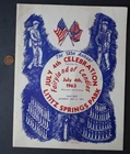 1963 Civil War Centennial Lititz Pennsylvania 4th of July Fireworks program-----