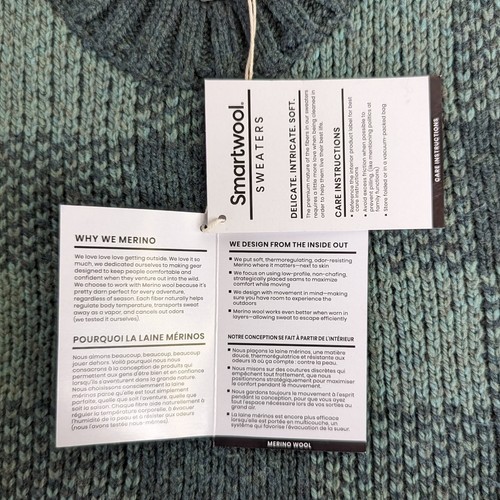 New Smartwool Mens Small Green Buffalo Check Pullover Knit Crewneck Sweater Wool - Picture 5 of 7