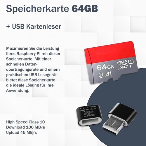 Raspberry Pi 5 Kit de démarrage 4 Go bloc d'alimentation USB-C 27 W boîtier a... - Photo 6/7