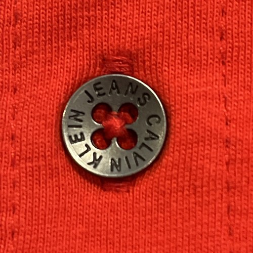 Calvin Klein Polo Shirt Boys 6 Red 3 Button Banded Short Sleeve Logo School Play - Picture 5 of 12