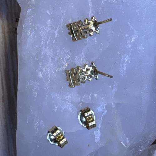 14k Yellow Gold Diamond Earrings .5” 2.10g (AT225-8) - Picture 9 of 14
