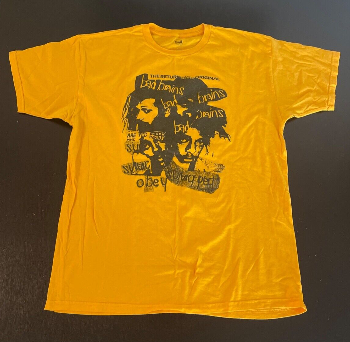 Bad Brains x Obey T-shirt, Men's Large, Yellow - punk, retro | eBay