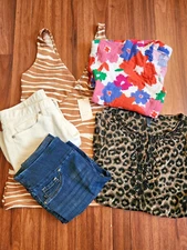 Lot Of Women’s Clothing Size M -Lighty Used, Name Brands Tops, Dresses, Shorts,