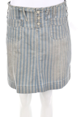 NILE atelier Skirt Denim Patch Pockets S grey