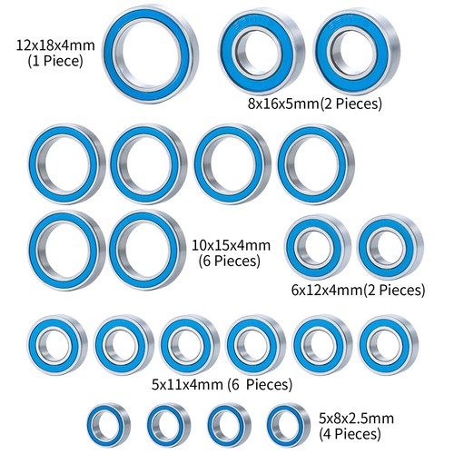 For RC Hoss 4x4 VXL Complete Bearings Kit Rubber Sealed (21Pcs/42Pcs) - Picture 3 of 7